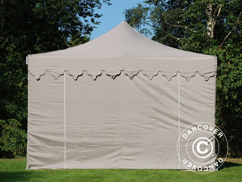 Snabbtält FleXtents PRO "Morocco" 4x6m Latte, inkl. 8 sidor