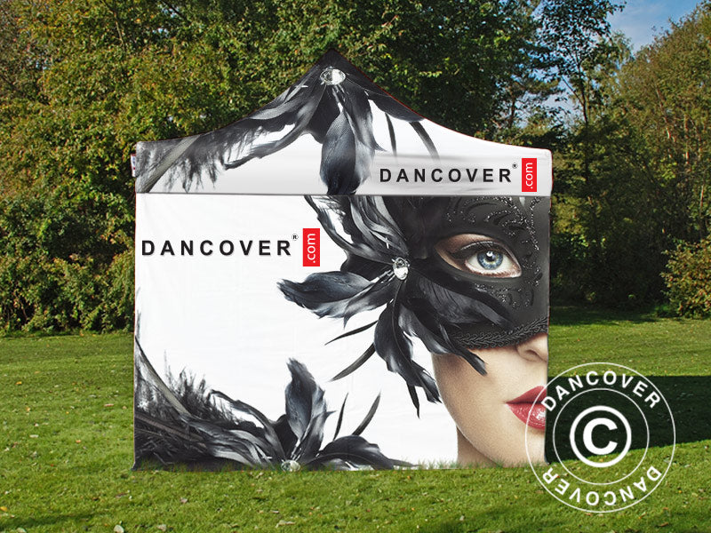 Snabbtält FleXtents Xtreme 50 med fullt digitalt tryck, 3x6m, inkl. 4 sidor