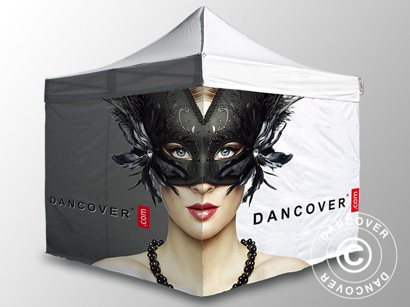 Snabbtält FleXtents Xtreme 50 med fullt digitalt tryck, 4x4m, inkl. 4 sidor