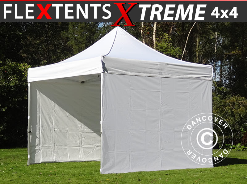 Snabbtält FleXtents Xtreme 50 4x4m Vit, inkl. 4 sidor