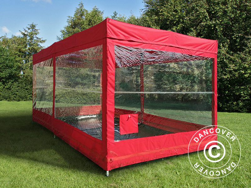 Hopfällbart garage, FleX Carcover, 3x6m, Röd