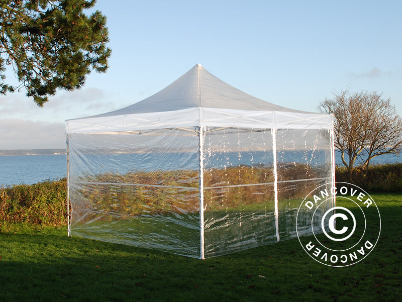 Snabbtält FleXtents PRO 3x3m Transparent, inkl. 4 sidor