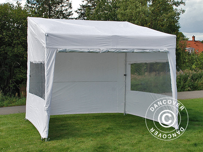 Snabbtält FleXtents PRO Trapezo 3x3m Vit, inkl. 4 sidor