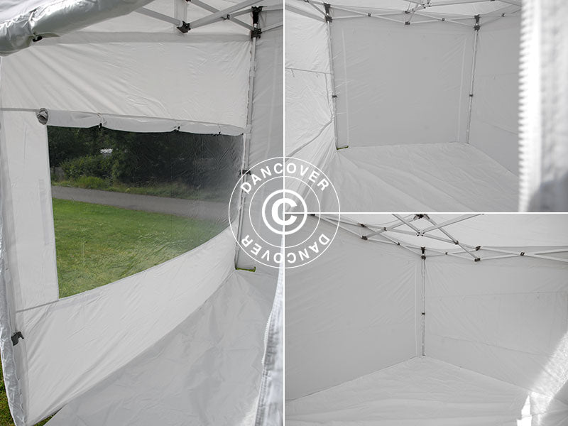 Snabbtält FleXtents PRO Trapezo 3x3m Vit, inkl. 4 sidor