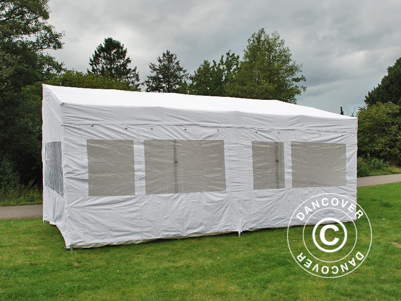Snabbtält FleXtents PRO Trapezo 3x6m Vit, inkl. 4 sidor