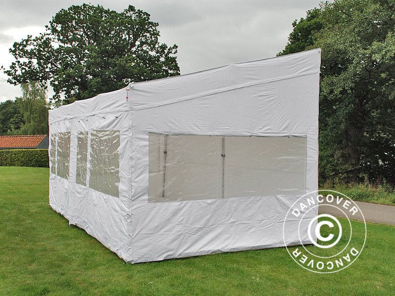 Snabbtält FleXtents PRO Trapezo 3x6m Vit, inkl. 4 sidor