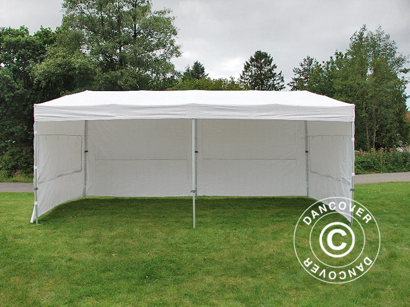 Snabbtält FleXtents PRO Trapezo 3x6m Vit, inkl. 4 sidor
