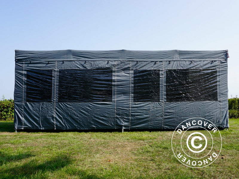 Snabbtält FleXtents PRO Trapezo 3x6m Grå, inkl. 4 sidor