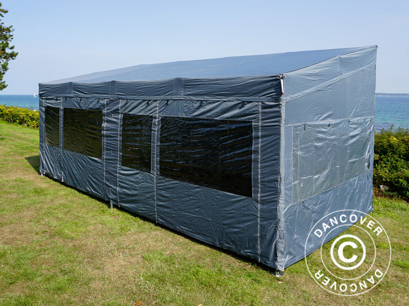 Snabbtält FleXtents PRO Trapezo 3x6m Grå, inkl. 4 sidor