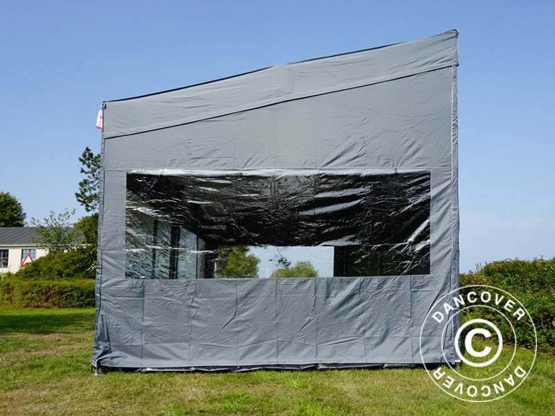 Snabbtält FleXtents PRO Trapezo 3x6m Grå, inkl. 4 sidor