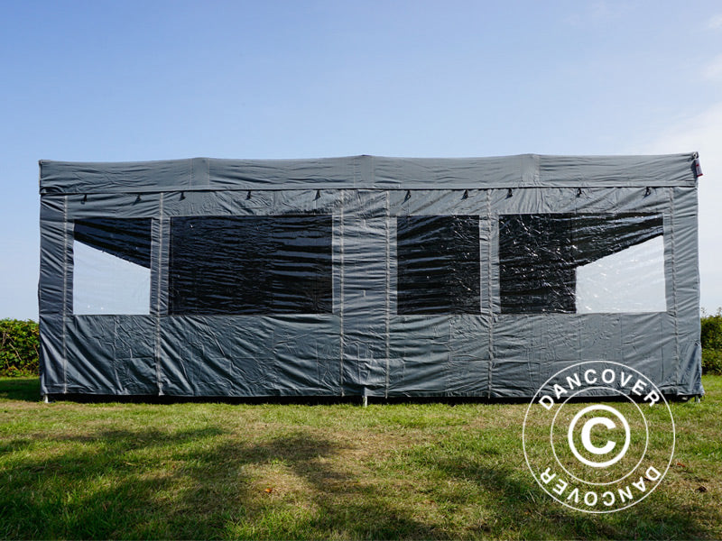 Snabbtält FleXtents PRO Trapezo 3x6m Grå, inkl. 4 sidor