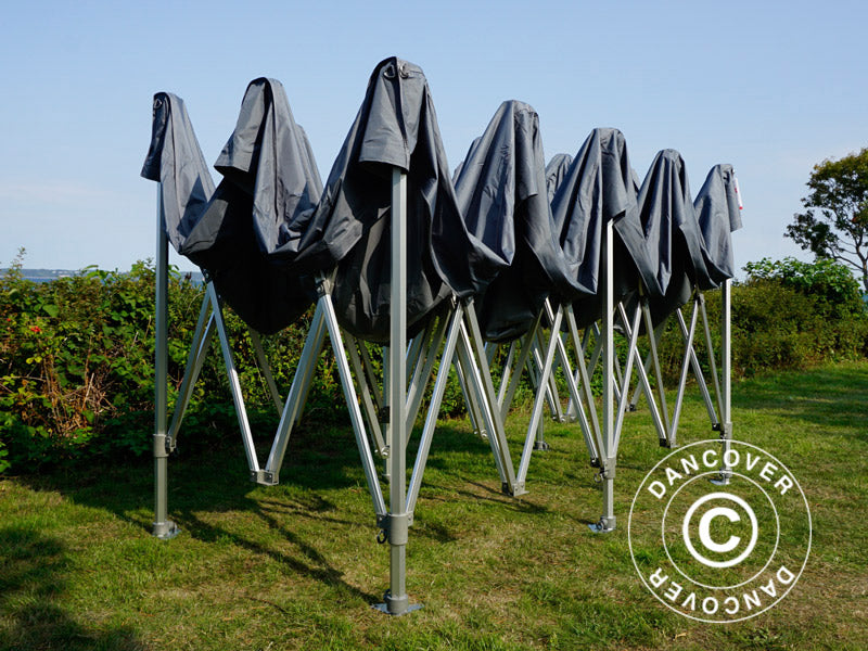 Snabbtält FleXtents PRO Trapezo 3x6m Grå, inkl. 4 sidor