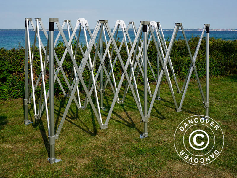 Snabbtält FleXtents PRO Trapezo 3x6m Grå, inkl. 4 sidor