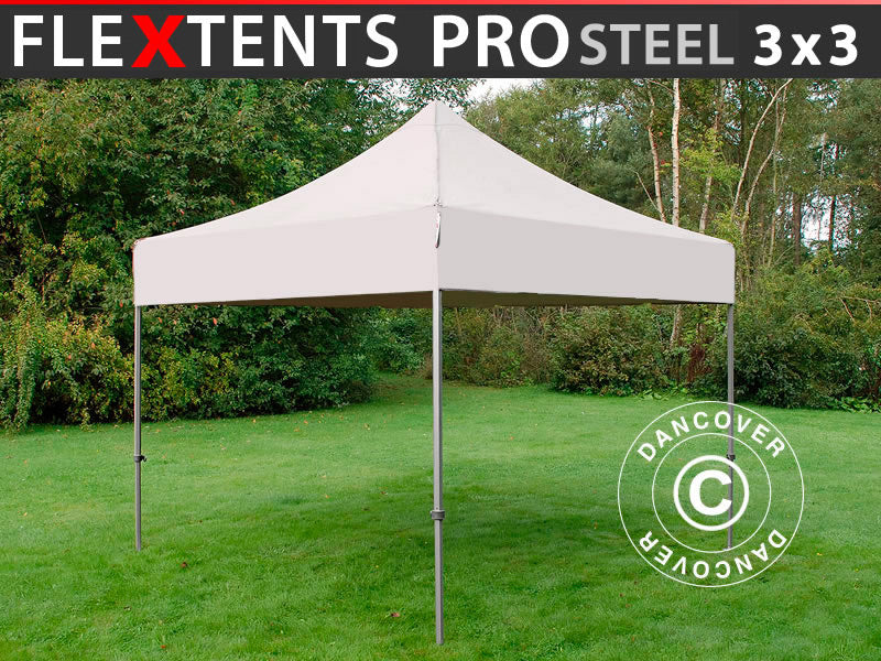Snabbtält FleXtents PRO Steel 3x3m Latte