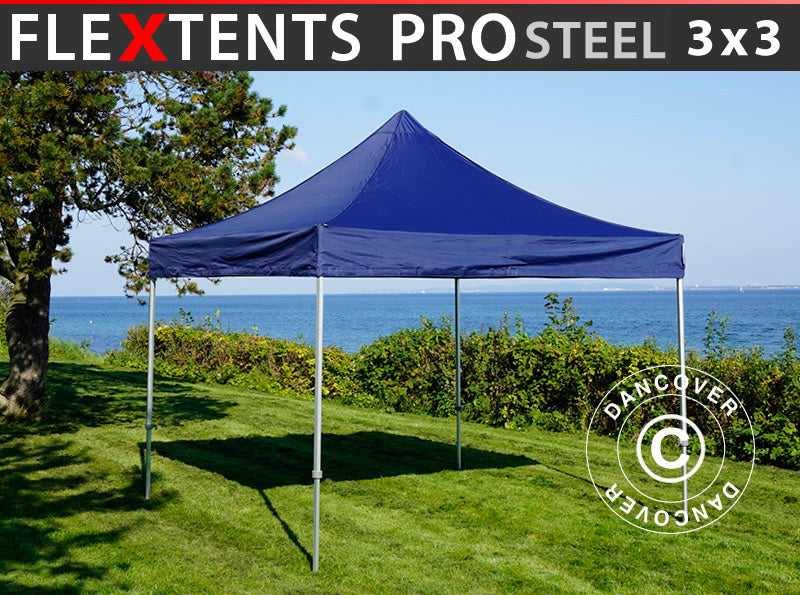 Snabbtält FleXtents PRO Steel 3x3m Mörkblå