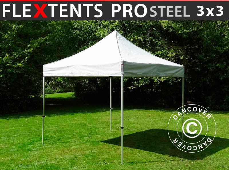 Snabbtält FleXtents PRO Steel 3x3m Silver