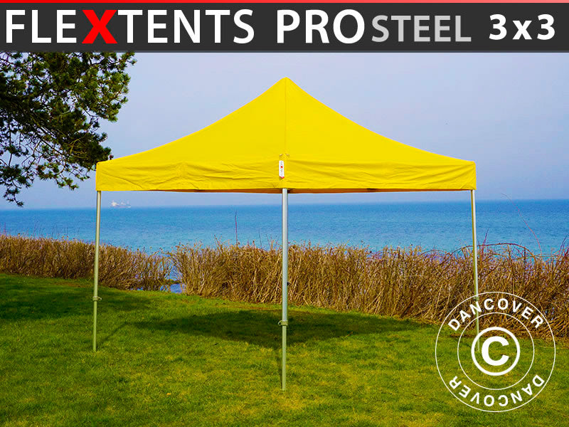 Snabbtält FleXtents PRO Steel 3x3m Gul