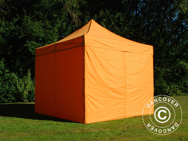 Snabbtält FleXtents PRO Steel 3x3m Orange, inkl. 4 sidor