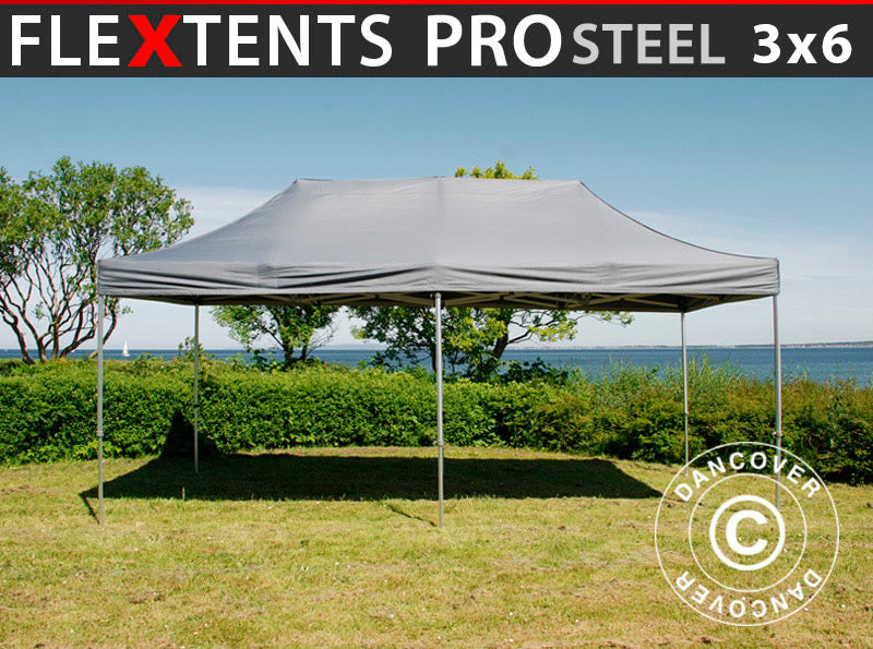 Snabbtält FleXtents PRO Steel 3x6m Grå