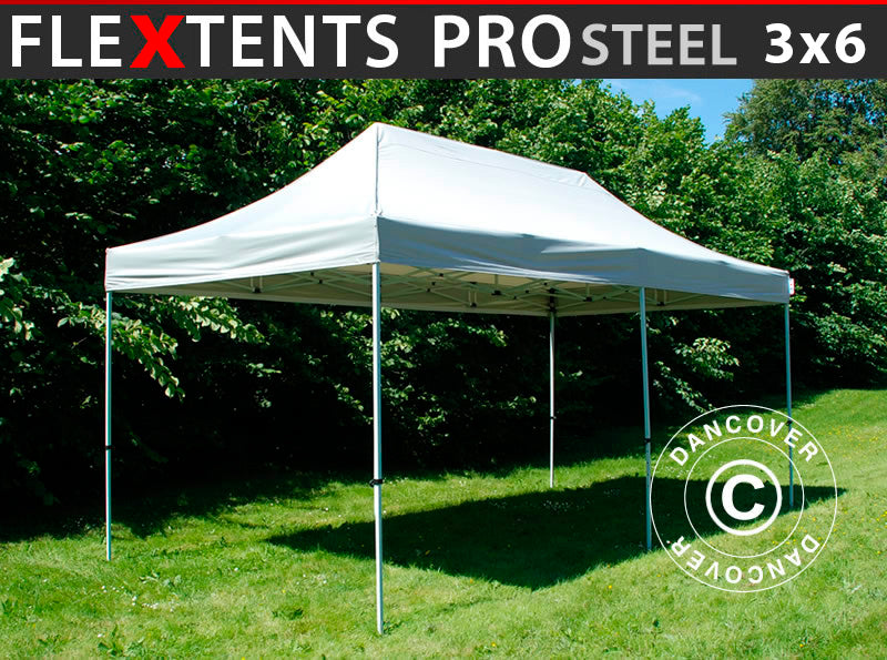 Snabbtält FleXtents PRO Steel 3x6m Silver