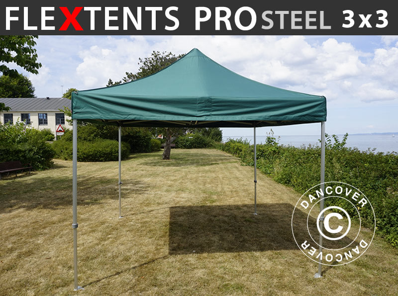 Snabbtält FleXtents PRO Steel 3x3m Grön