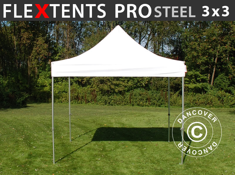Snabbtält FleXtents PRO Steel 3x3m Vit