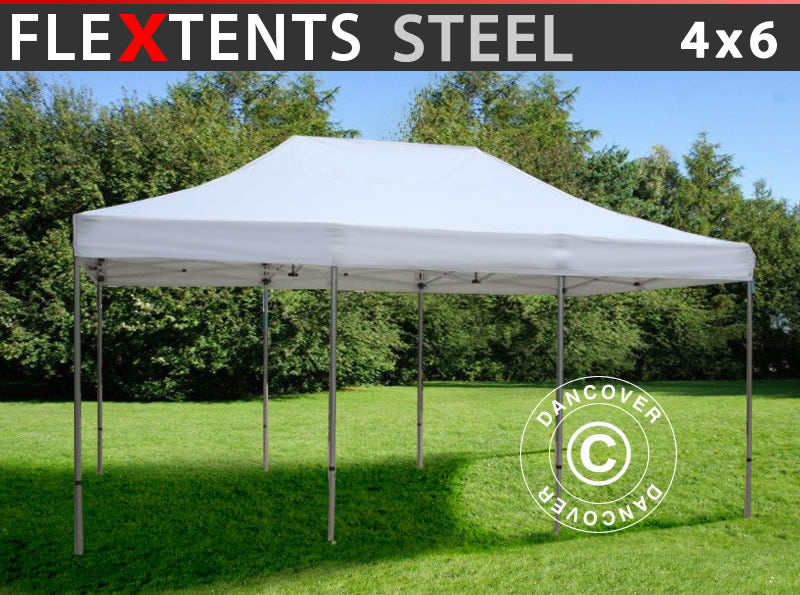 Snabbtält FleXtents Steel 4x6m Vit