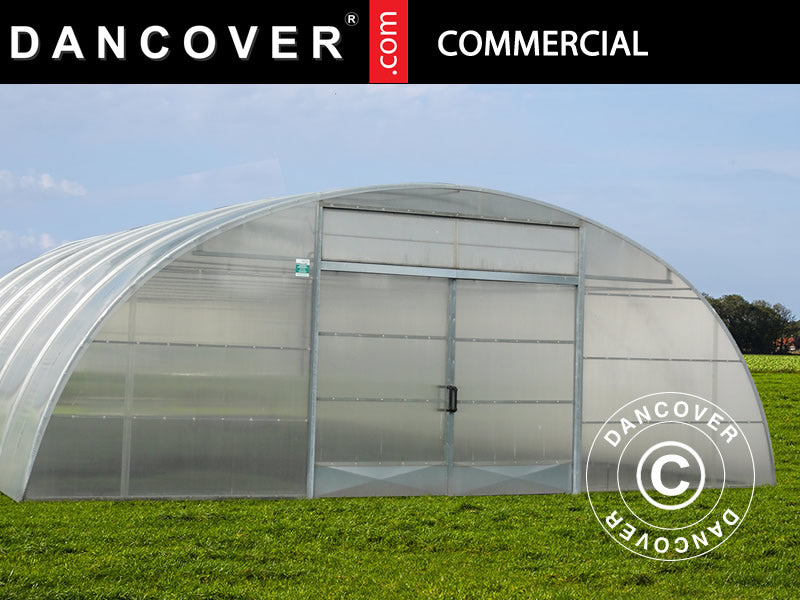 Kommersiell växthustunnel, 10x15x3,7m, Transparent