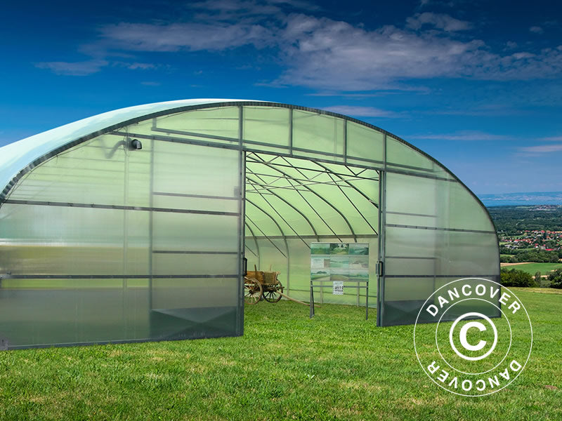 Kommersiell växthustunnel, 12x16x4,71m, Transparent