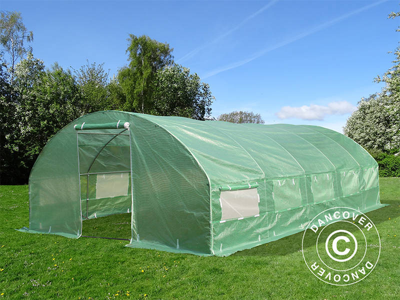 4x6,6x2m Greenhouse Tunnel Transp. PE Green
