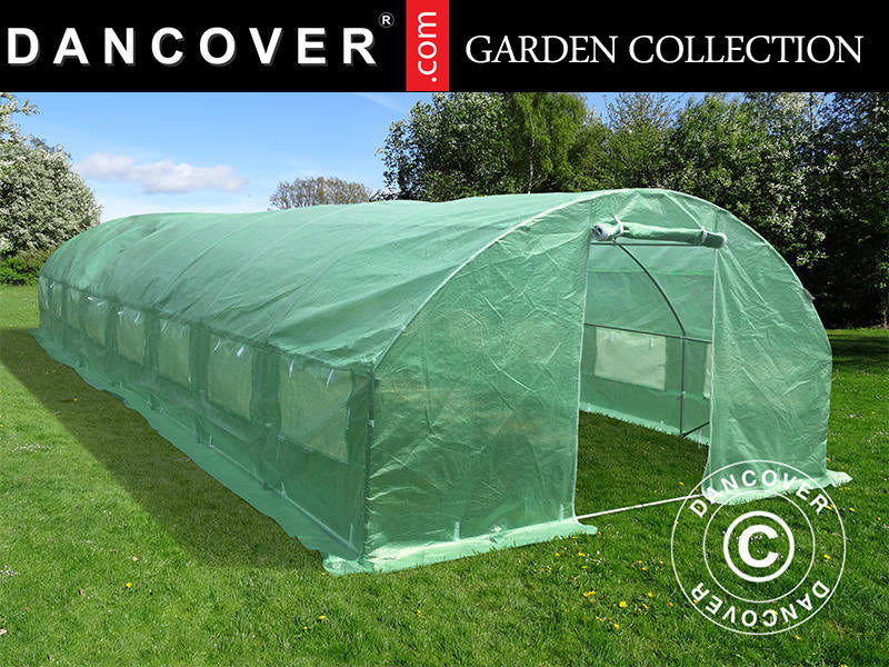 4x10,6x2m Greenhouse Tunnel Transp. PE Green