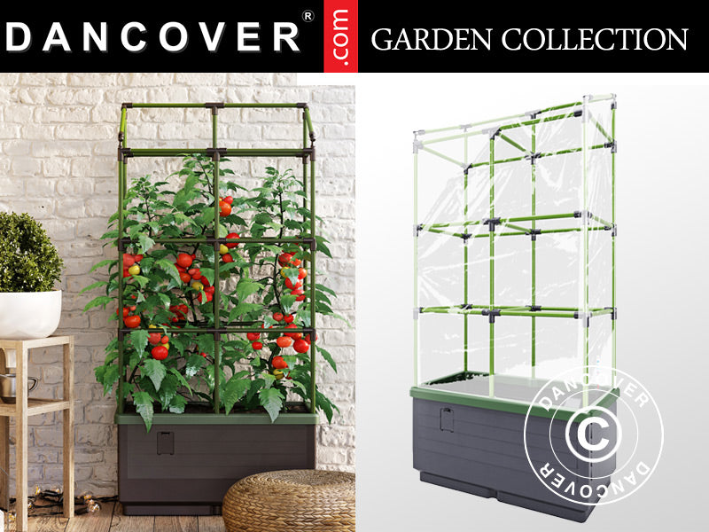 Planteringslåda CityJungle inkl. sommarskydd, självvattnande låda, 62x33x128cm, Antracit