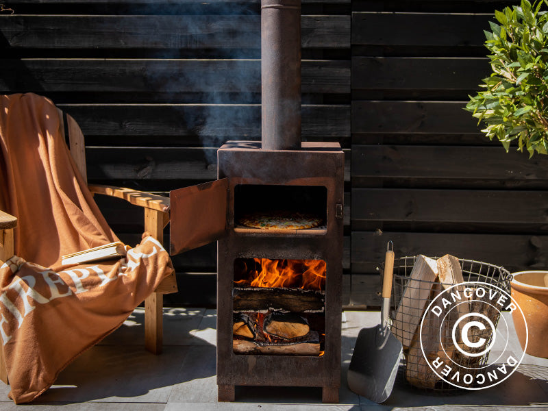 Pizzaugn för vedeldning, 38,9x38,9x140,5cm, Rost