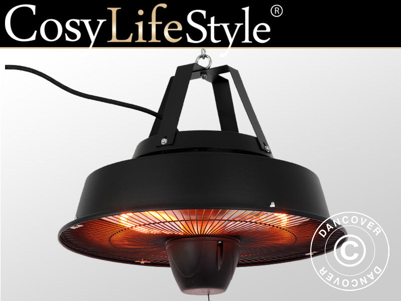 Hängande halogen terrassvärmare Irabu, 1500W, Svart