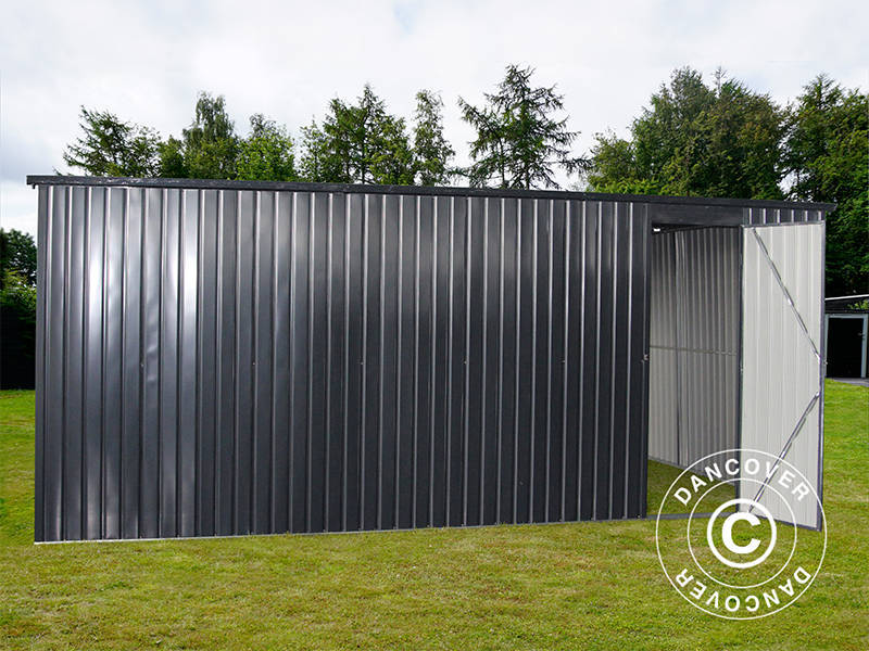 Dubbelt metallgarage 6,37x5,13x2,41m, 31,74m², ProShed®, Antracit