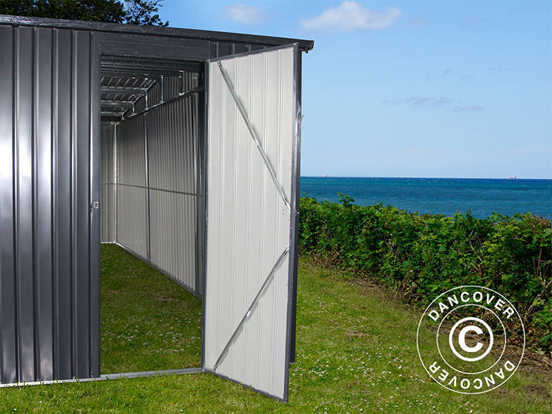 Dubbelt metallgarage 6,37x5,13x2,41m, 31,74m², ProShed®, Antracit