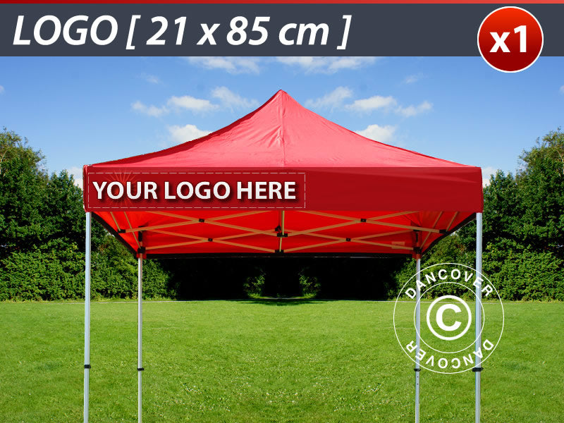 1 St. FleXtents tryck på takkappa 21x85cm, placerat till vänster