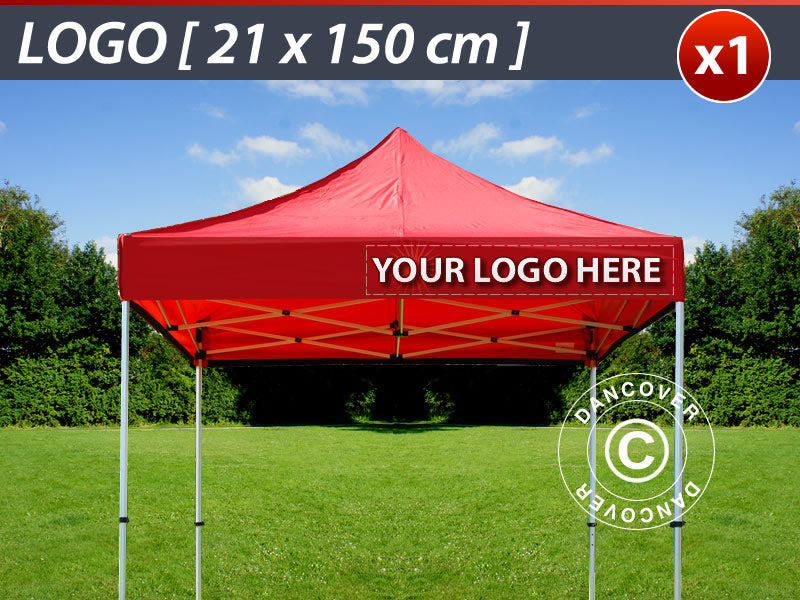 1 St. FleXtents tryck på takkappa 21x150cm, placerat till höger