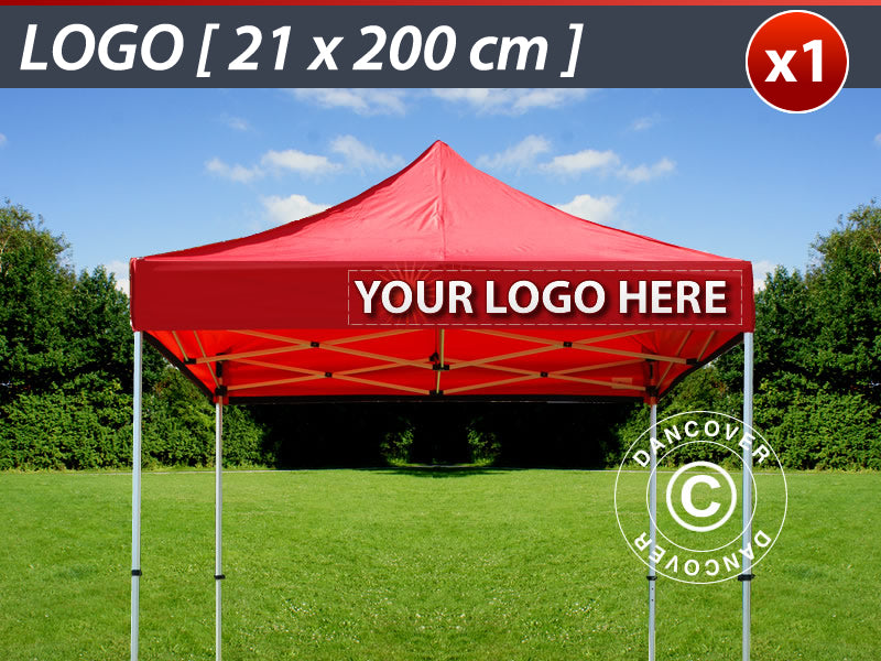 1 St. FleXtents tryck på takkappa 21x200cm, placerat till höger