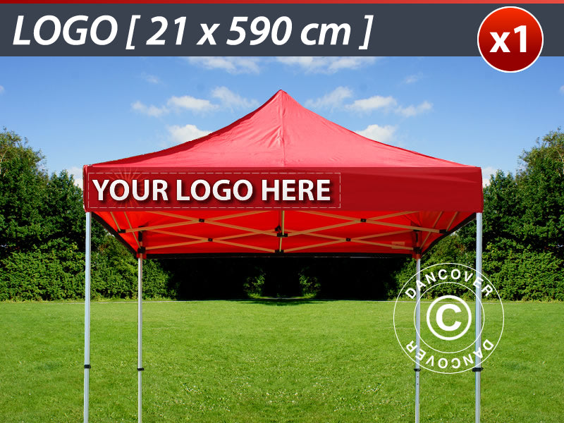 1 St. FleXtents tryck på takkappa 21x590cm, placerat till vänster