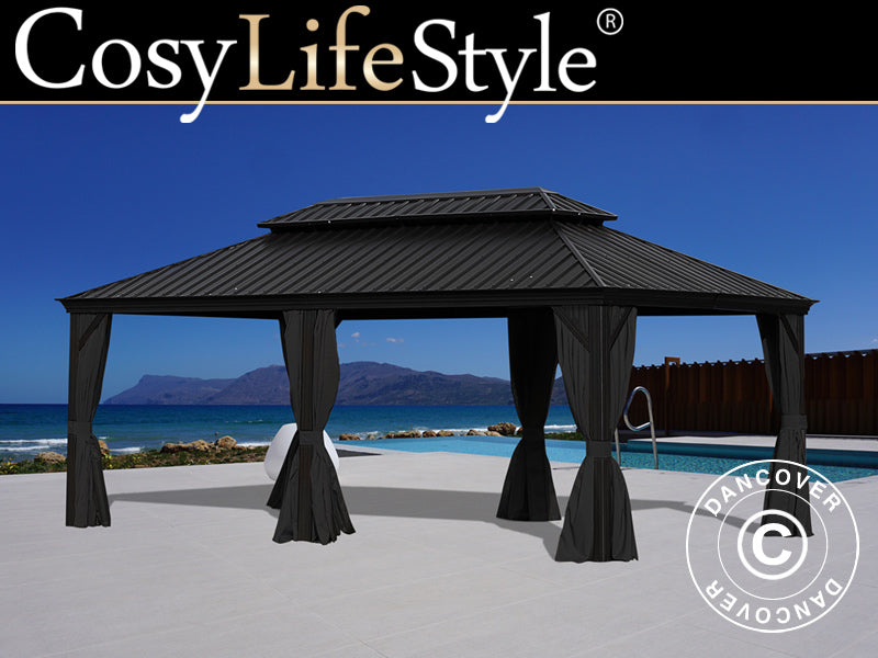 Gazebo Santa Fe Alu+ 3,65x6m Black (YS1025)