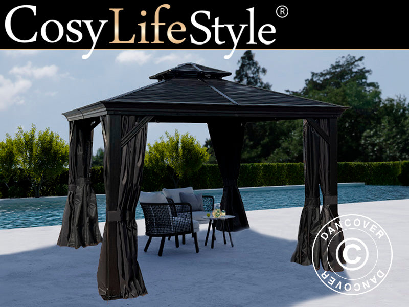 Gazebo San Bruno Alu+ 3x3m Black (YS1013)