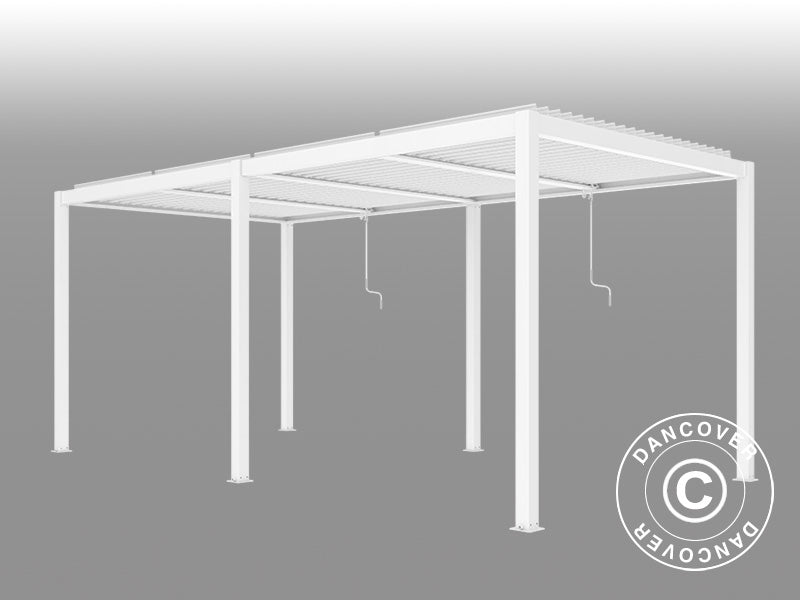 Bioklimatisk pergola Paviljong San Pablo Alu+, 3x5,8m, Vit