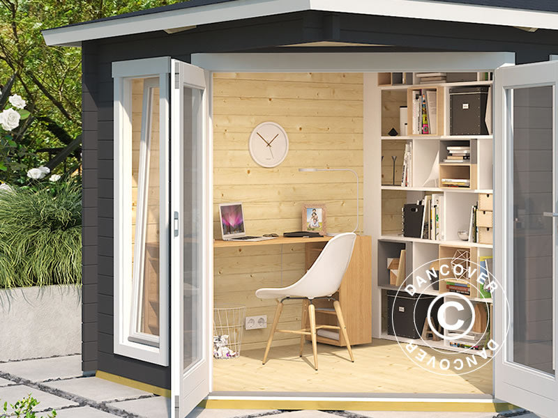 Paviljong i trä Brittany, 2,4x2,4x2,41m, 40mm, Mörkgrå