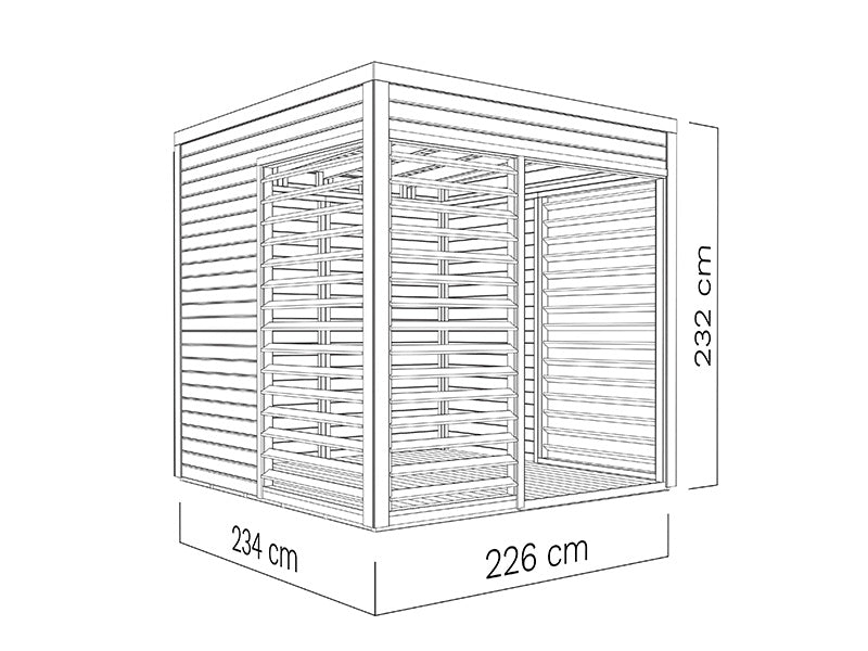 Paviljong i trä, Bertilo Garten Lounge 1, 2,26x2,34x2,32m