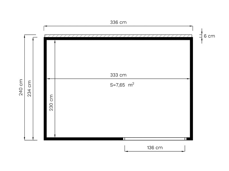 Paviljong i trä, Bertilo Garten Lounge 2, 3,37x2,34x2,32m