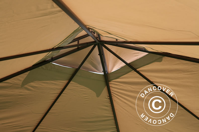 3x3m Gazebo OSIRIS Peaked Valance Dark Beige