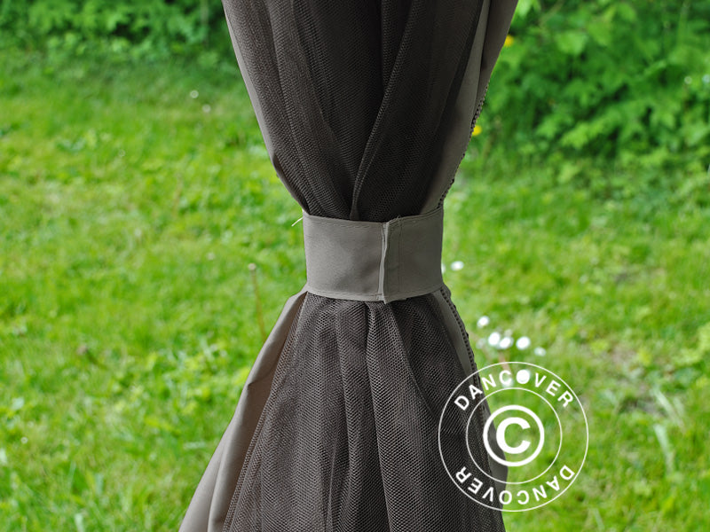 3x3m Gazebo OSIRIS Peaked Valance Grey