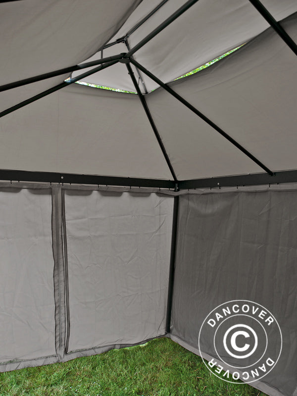 3x4m Gazebo OSIRIS Peaked Valance Grey