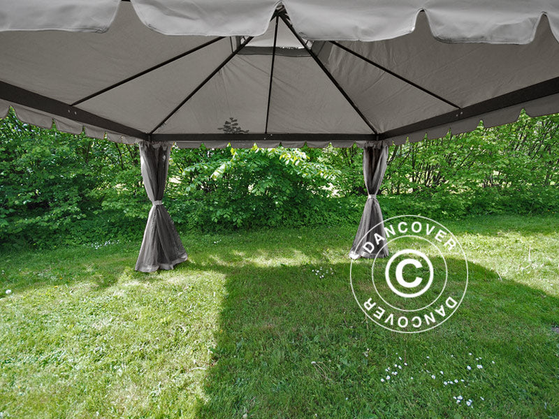3x4m Gazebo OSIRIS Peaked Valance Grey